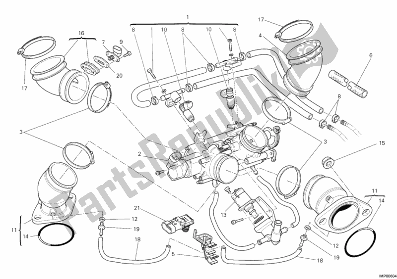 All parts for the Throttle Body of the Ducati Monster 795 Thailand 2012